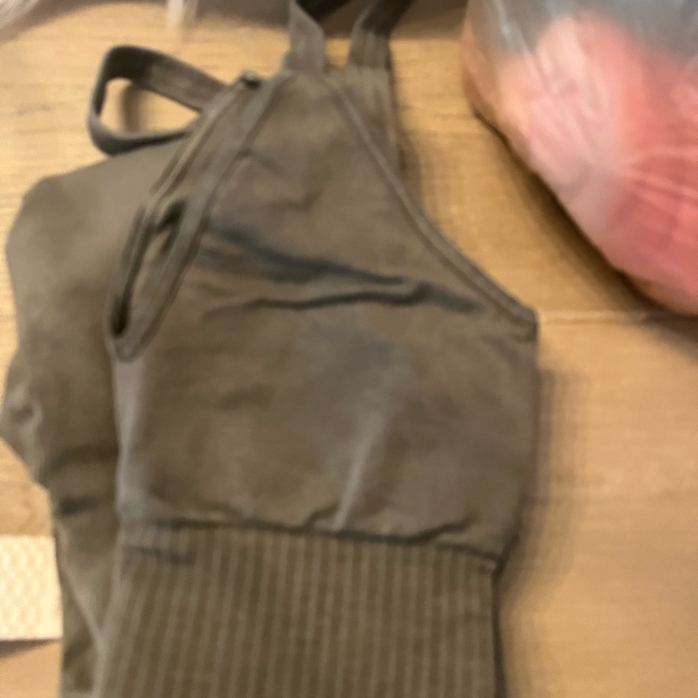 Free People green work out set